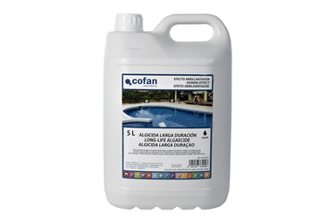 Cofan – Algicida Piscina Larga Duración | Con Efecto Abrillantador | 5 Litros | Sin Espuma
